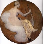 Galland Pierre Victor Esquisse peinte,la Musique ou Joueuse de lyre France oil painting artist